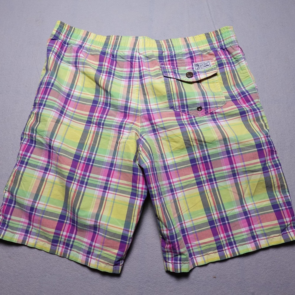 Polo Ralph Lauren Swim Trunks Men Large Multicolor Plaid Mesh Lined Madras - Picture 4 of 10